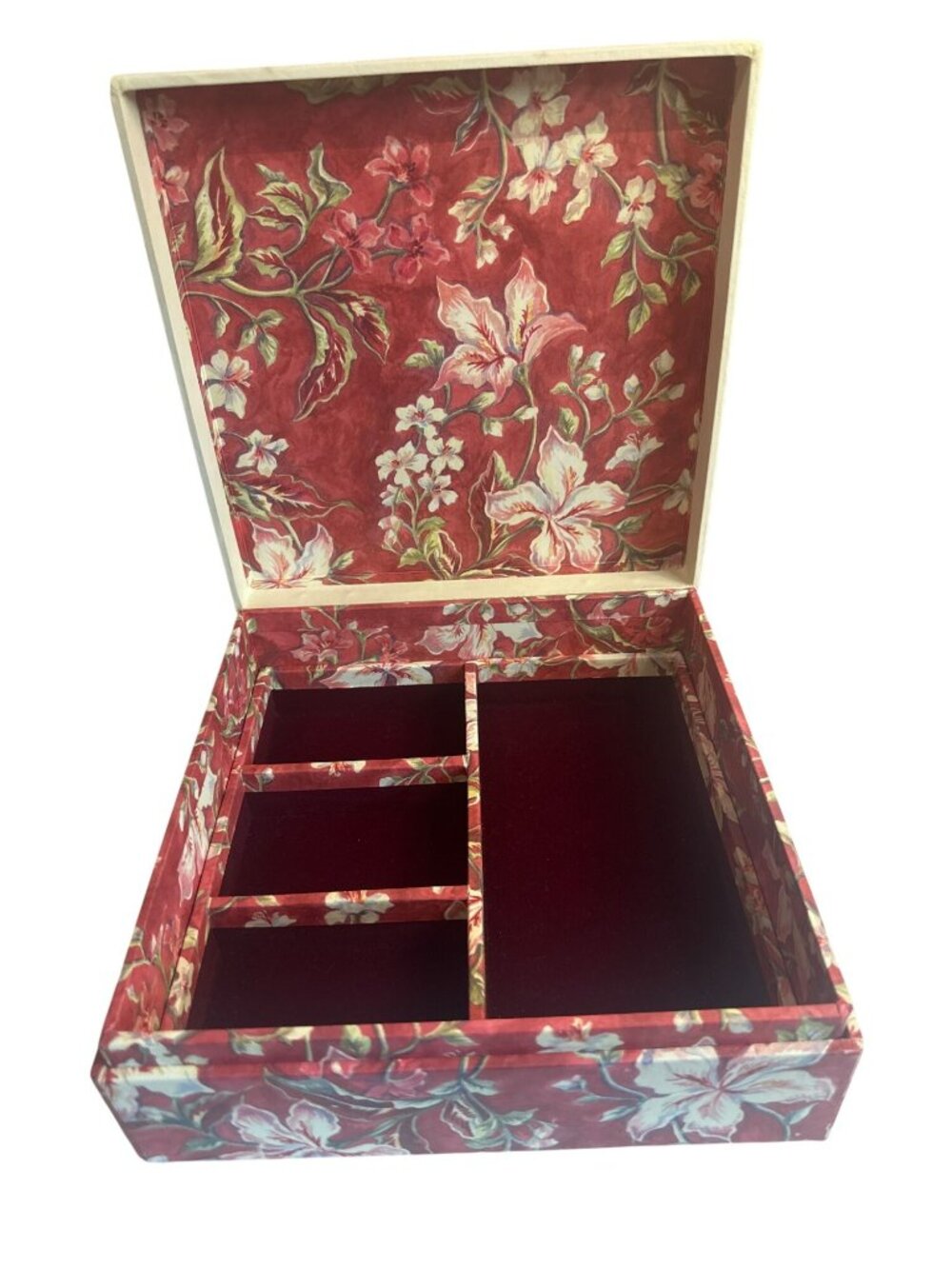 Bobs Boxes Antique Floral Jewelry Box Compartments Home Decor Hinged Romance